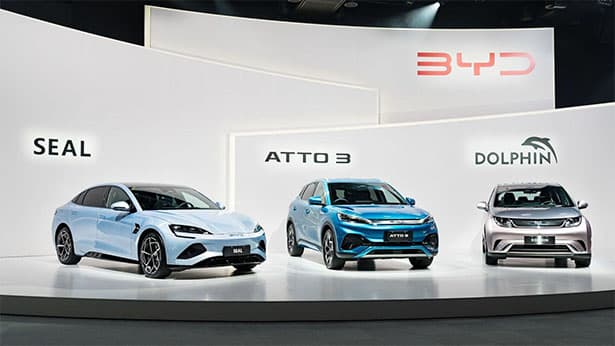 BYD、日本乗用車市場に参入　EV3車種・23年から