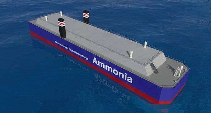 日本郵船ら開発のアンモニア輸送バージ船、基本設計承認を取得