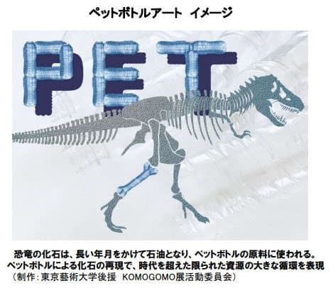 住友不動産、使用済みペットボトルで「巨大恐竜化石アート」　新宿で