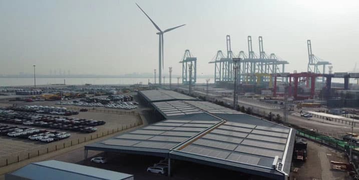 日本郵船、中国・完成車ターミナルを再エネ化　太陽光＋風力発電で