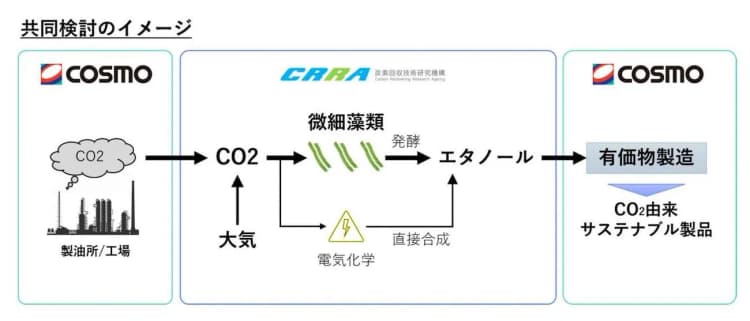 コスモエネとCRRA、微細藻類を用いたCCUに向け検討