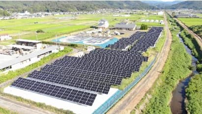 中部電力、岐阜県本巣市の下水道施設で太陽光発電所　受託事業の全2カ所完成