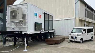 ダイハツ、EV軽バンを「走る蓄電池」として利用　コンテナ型発電所の実証