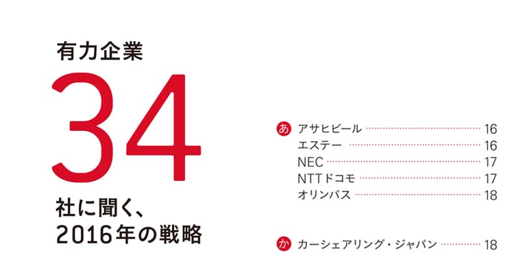 有力企業に聞く、2016年の戦略(1)