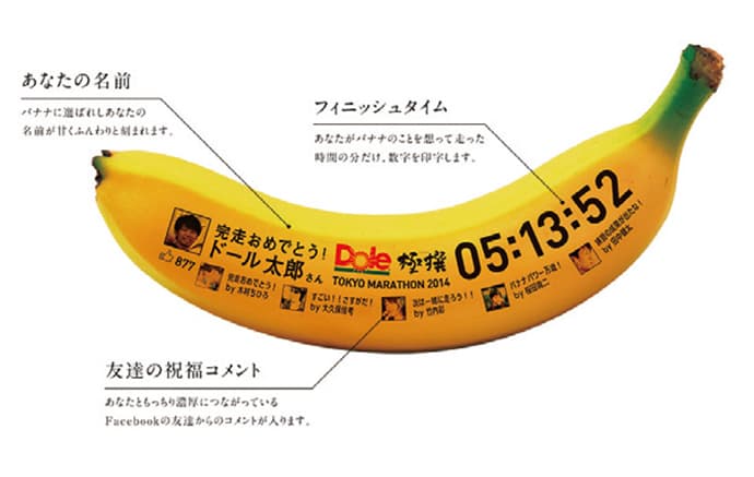 ドールが協賛企画した東京マラソン、参加賞は世界に一つの「バナナトロフィー」