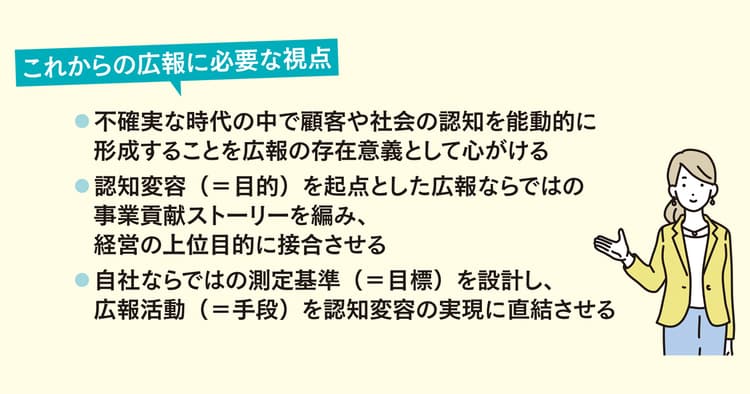 「目的」に即した「目標」を見つける 広報に求められる事業貢献のストーリー