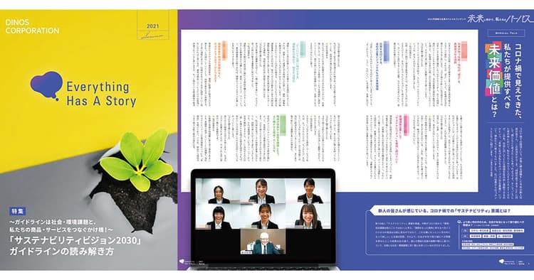 新入社員が自社の未来像を社長にプレゼン、ディノスの社内報