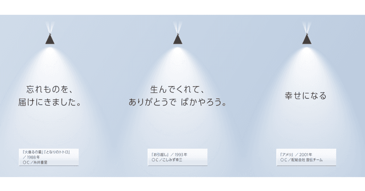「忘れものを、届けにきました。」(1998年、糸井重里)他