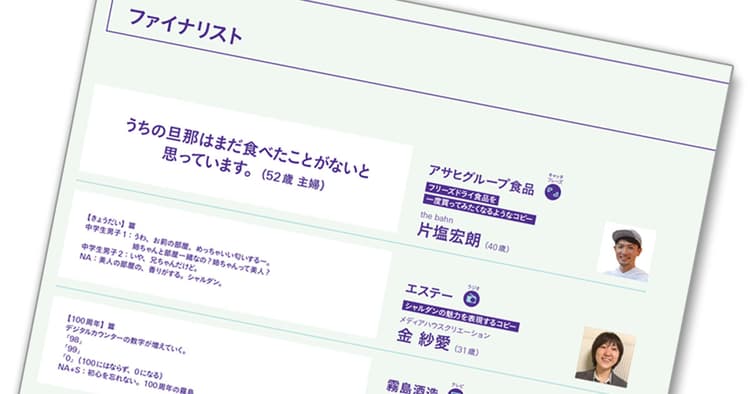 第54回宣伝会議賞、ファイナリスト発表!