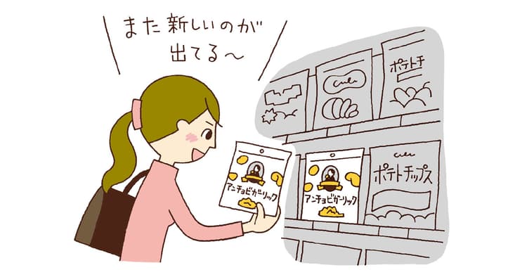 コンビニで新しいポテチに出会いたいワタシ