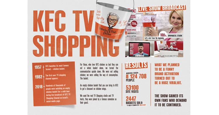 空のチキンバスケットをライブ販売「KFC TV ショッピング」
