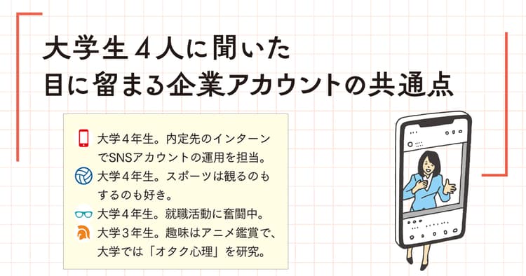 大学生4人に聞いた目に留まる企業アカウントの共通点