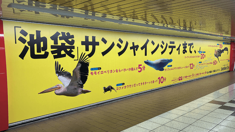 新宿駅からサンシャインシティまで “モモイロペリカンなら5分”