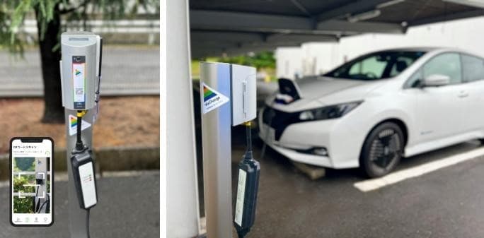 オムロンとユビ電、後づけ可・個別設置向けEV充電サービス 実証開始
