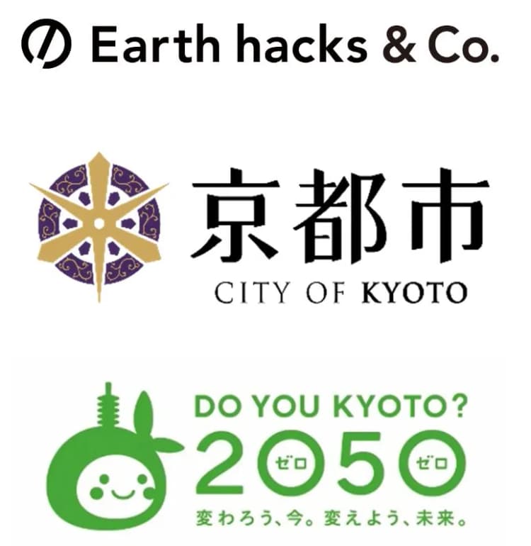 Earth hacksと京都市、CO2削減率示すマークを市内3業者で導入