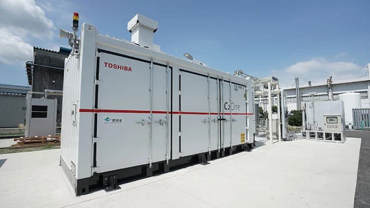 東芝、CO2電解装置の実証運転完了 年間250トン処理可能