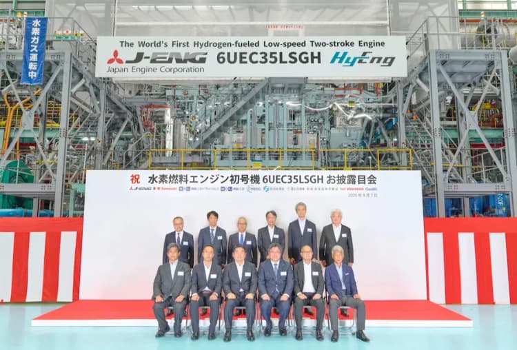 水素混焼率95%の新型船舶エンジン、運転試験成功 GHG排出も95%削減