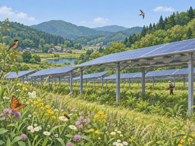 太陽光発電、野立てでも森林周辺なら下草が生態系維持に貢献 都立大調査