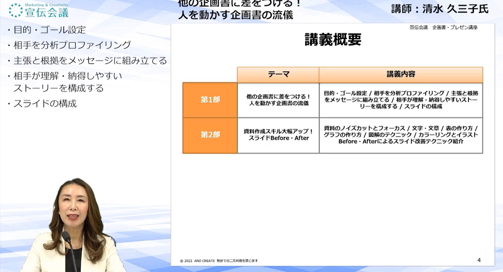 企画書・プレゼン講座