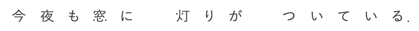 今夜も窓に灯りがついている。