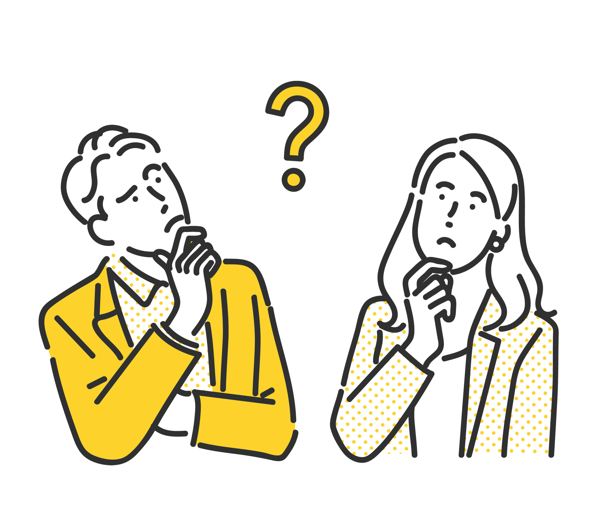 課題を抱えるマーケティング担当者のイラスト
